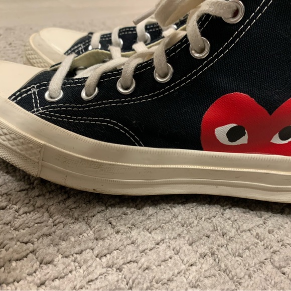 Comme Des Garcons Black Converse All Start Hi ‘Play - Picture 4 of 6
